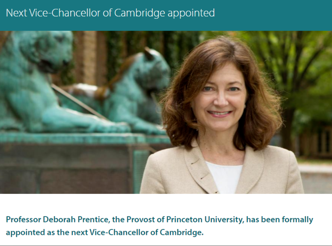剑桥大学任命新校长！来自普林斯顿