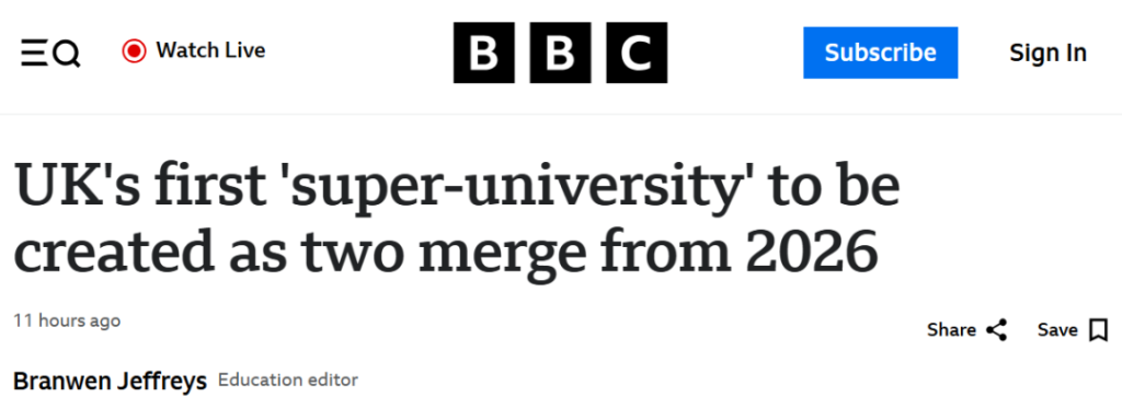 英国首个“超级大学” 来了！两所知名大学官宣合并计划