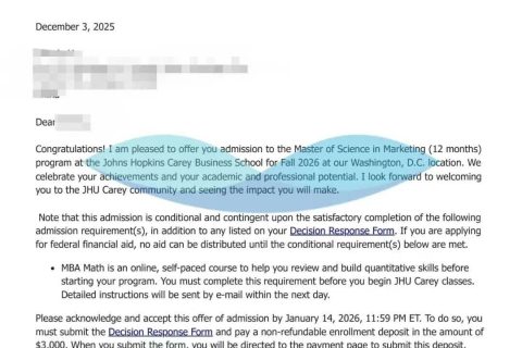 喜报！留学咖三位学子斩获约翰霍普金斯大学Offer！